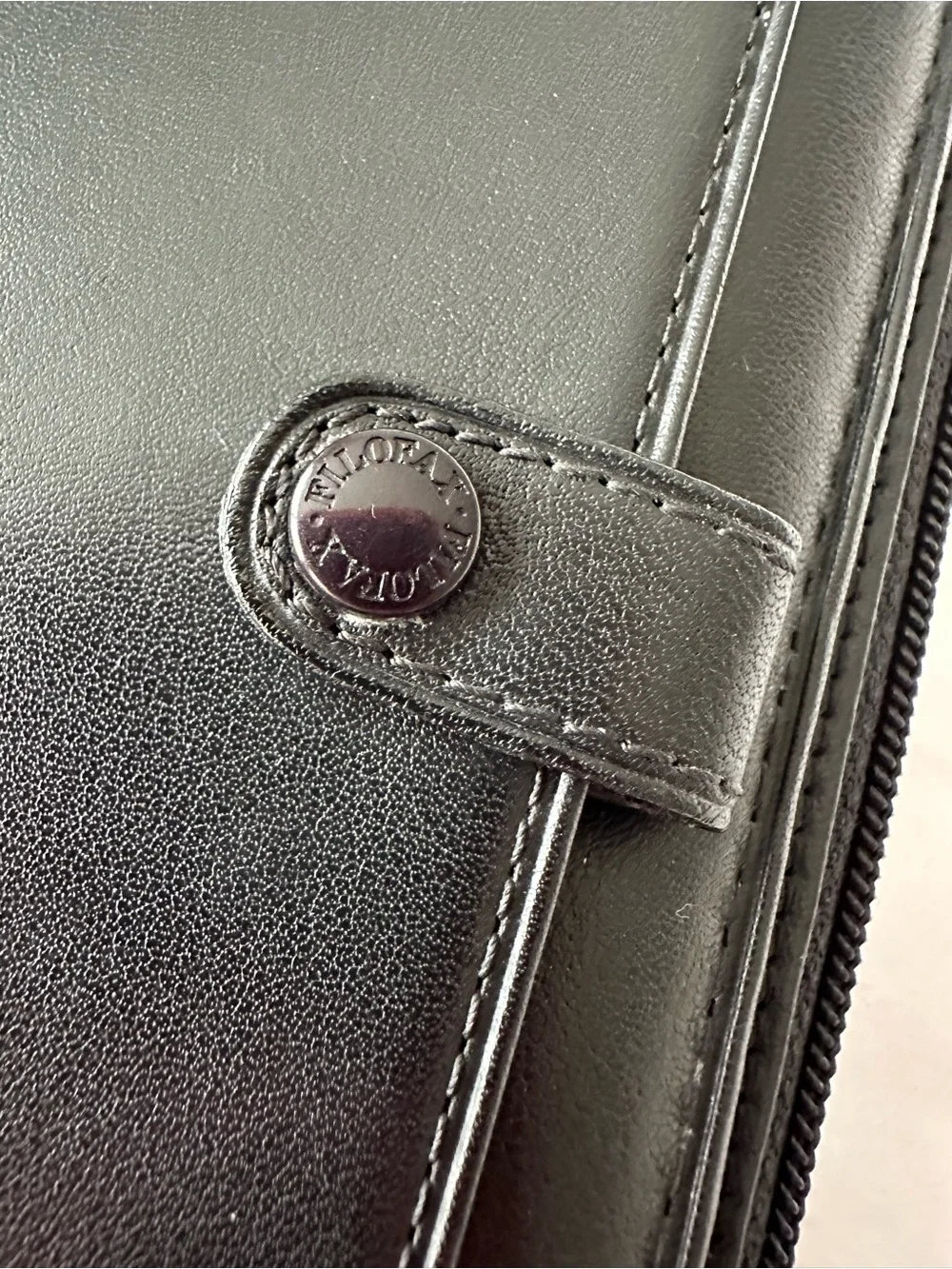 Filofax RARE Durham Black Deluxe Leather Personal Organizer